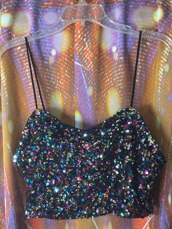 SHEIN Tops - sequin multicolor crop top✨
